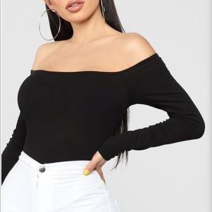 FashionNova over the shoulder top